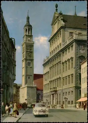 Ansichtskarte Augsburg Straßenpartie - Rathaus 1961