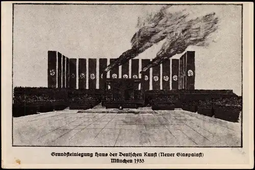 München Grundsteinlegung Haus der Deutschen Kunst (Neuner Glaspalast) 1933