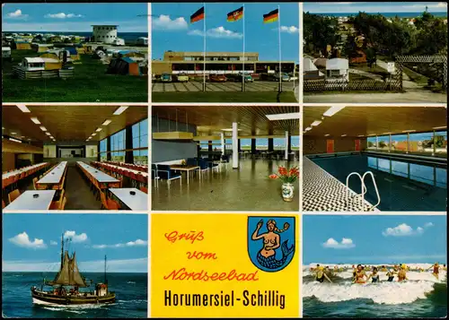 Ansichtskarte Horumersiel-Schillig-Wangerland Zeltplatz, Schwimmbad - MB 1970