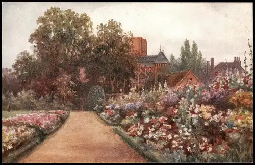 Postcard Stratford-upon-Avon SHAKESPEARF'S GARDEN, Künstlerkarte 1910