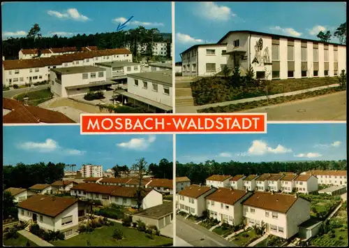 Mosbach (Baden) Mehrbildkarte 4 Ansichten aus d. Waldstadt, Siedlung 1965