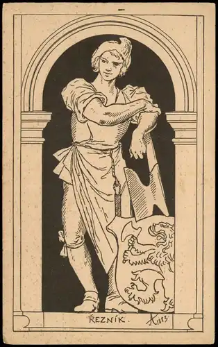 Ansichtskarte  M. Aleš : Reznik Künstlerkarte: Gemälde / Kunstwerke 1928
