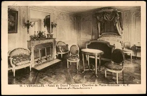 Versailles Schloss Palais du Grand Trianon - Chambre de Marie-Antoinette 1929