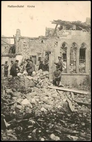 Vigneulles-lès-Hattonchâtel Kirche Hattonchatel zerstört 1915 Feldpost gelaufen