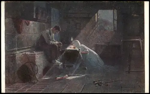 Künstlerkarte Künstler (Art) E. K. Liška: Vdovec Der Witwer 1920