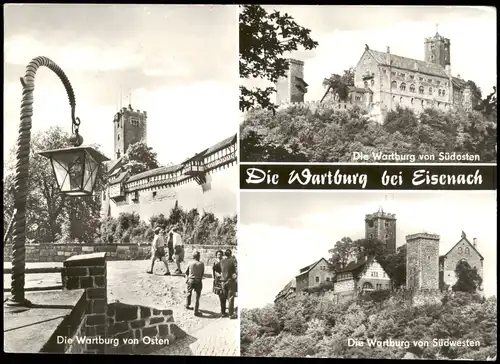 Ansichtskarte Eisenach Wartburg von Osten, Südwesten, Südosten 1983