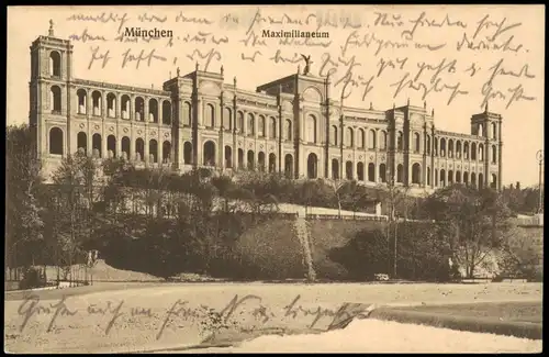 Ansichtskarte Haidhausen-München Partie am Maximilianeum 1915