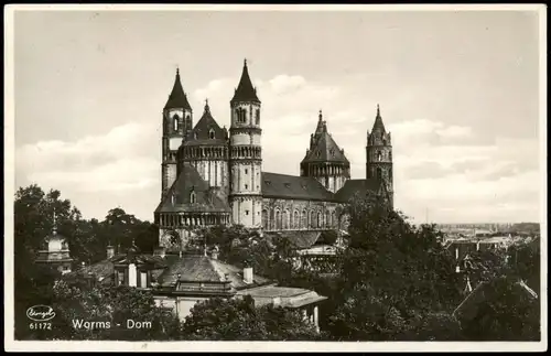 Ansichtskarte Worms Partie am Dom St. Peter 1930