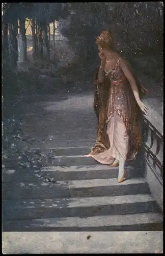 Künstlerkarte Gemälde Kunstwerk (Art) Hoffmann "Rendez-Vous" 1916