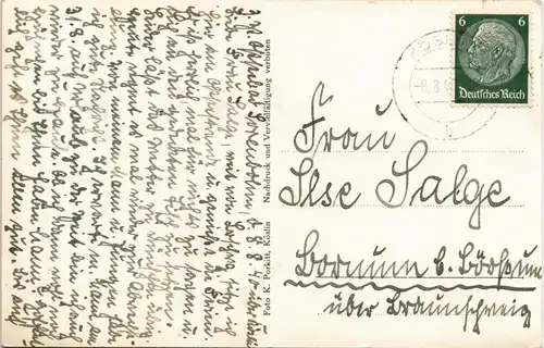 Postcard Bauerhufen-Großmöllen Chłopy Mielno Strandleben 1941  gel. Stempel Köslin
