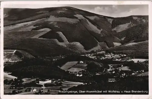 Postcard Krummhübel Karpacz mit Wolfshau 1942