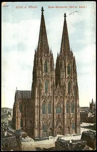 Ansichtskarte Köln Kölner Dom Westseite 1910