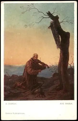 Künstlerkarte Gemälde Kunstwerk (Art) A. DVOŘÁK AVE MARIA 1916