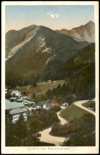 Urfeld-Kochel am See Panorama mit Hotel Post u. Jäger am See 1935