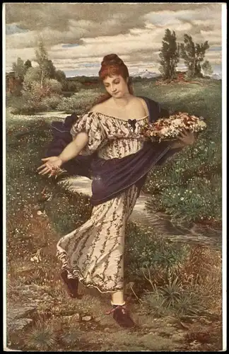 BRUCKMANNS BILDKARTE Nr. 4 A. Böcklin, Flora Blumen streuend 1920