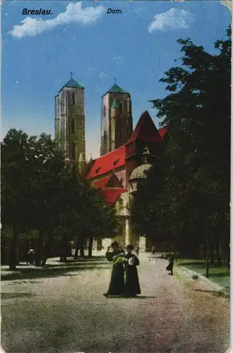 Postcard Breslau Wrocław Dom 1916  gel. Feldpoststempel S.B.