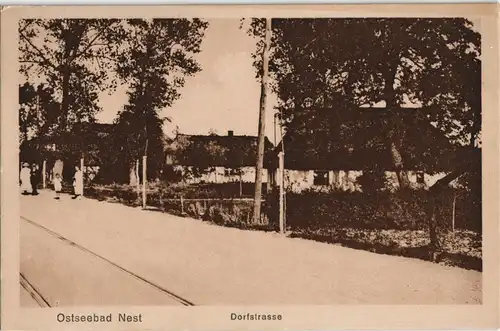 Postcard Nest (Pommern) Unieście Dorfstraße b. Köslin Koszalin 1923