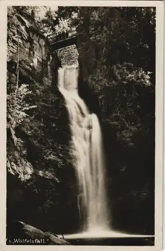 Postcard Wölfelsgrund Międzygórze Waterfall/Wölfelsfall 1930