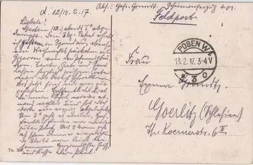 Postcard Posen Poznań Königsplatz 1917  gel- Feldpost Posen West