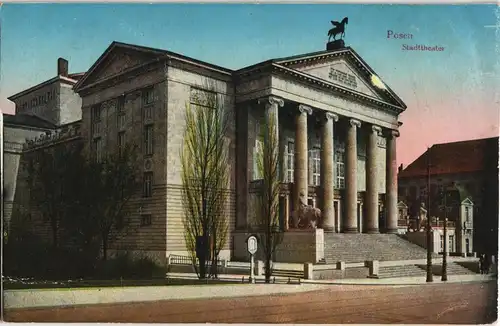 Postcard Posen Poznań Stadttheater 1918