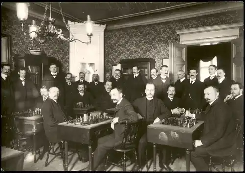 Ansichtskarte  Schach Chess - Spiel , Internationales Turnier Stockhom 1906