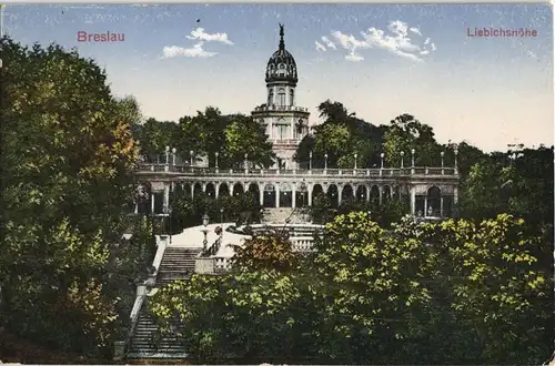 Postcard Breslau Wrocław Liebichshöhe, Treppen 1914