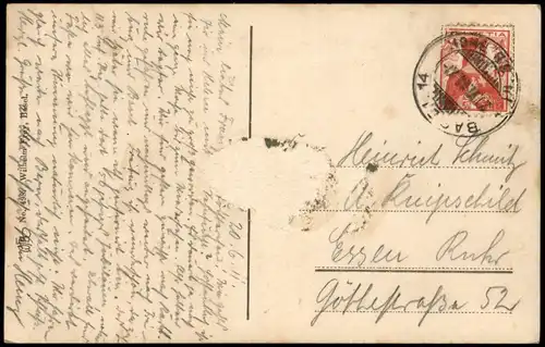 Ansichtskarte Basel Strassen Partie am Spalentor 1911