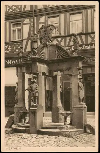 Ansichtskarte Wertheim Partie am Engelsbrunnen 1930