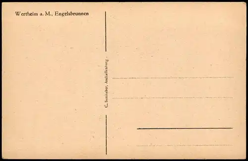 Ansichtskarte Wertheim Partie am Engelsbrunnen 1930