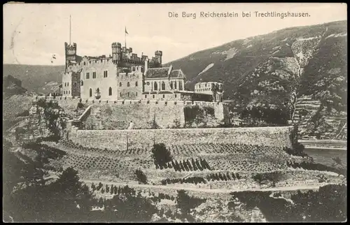 Ansichtskarte Trechtingshausen Burg Reichenstein (Mittelrhein) 1906