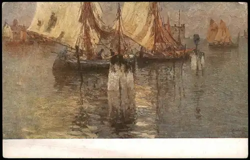 Ansichtskarte  Künstlerkarte: Gemälde / Kunstwerke Cavalert Meer Marina 1917