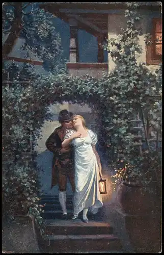 Prof. Ad. Liebscher Na rozchodu. - Abschied. Künstlerkarte Kunstwerke 1912