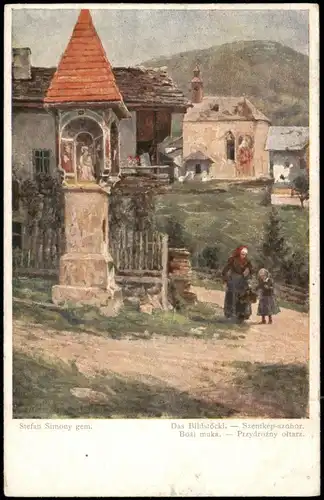 Stefan Simony gem Bildstöckl. Szentkép-szobor, Künstlerkarte Kunstwerke 1915