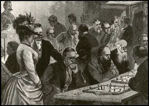 Ansichtskarte  Schach (Chess) Motivkarte zum Thema Schachspielen 1980