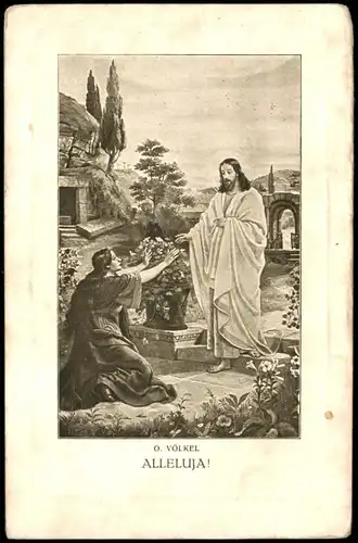 Ansichtskarte  Glückwunsch Ostern / Easter ALLELUJA! 0. VÖLKEL Jesus 1920