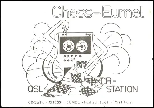 Ansichtskarte  Schach (Chess) Motivkarte "Chess-Eumel" CB-Station 1990