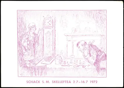 Ansichtskarte  Schach-Spiel (Chess Game) Motivkarte aus Schweden, Sverige 1989