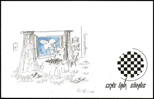 Ansichtskarte  Schach (Chess) Motivkarte aus Jugoslawien 1988