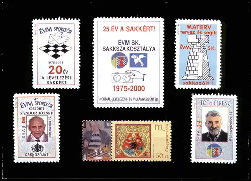 Schach (Chess) Motivkarte mit Briefmarken (Papai Janos Collection) 2000