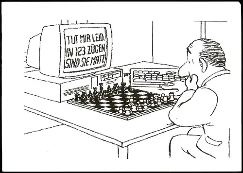 Ansichtskarte  Schach (Chess) Motivkarte mit Schach-Computer 2005