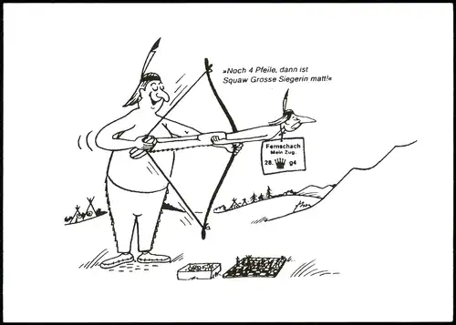 Ansichtskarte  Schach (Chess) Motivkarte Illustration mit Fernschach 2005