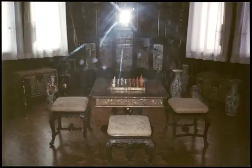 Schach Chess Motiv-Fotokarte altes Schachspiel (Triest Castle) 1997 Privatfoto