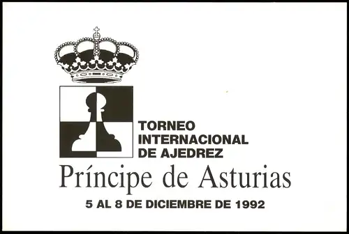 Ansichtskarte  Schach (Chess) Motivkarte TORNEO INTERNACIONAL DE AJEDREZ 1995