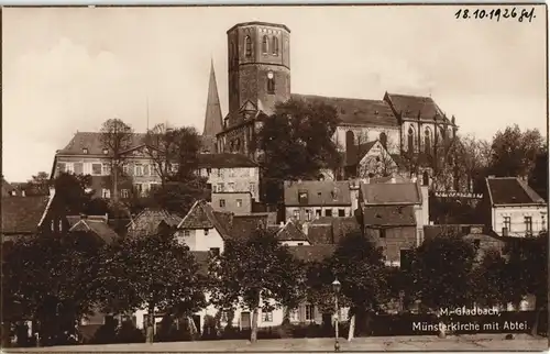 Ansichtskarte Mönchengladbach Münsterkirche mit Abtei 1926