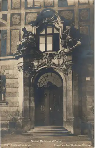 Ansichtskarte München Martinspital Portal 1906