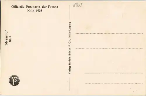 Ansichtskarte Deutz-Köln Düx Messehof Offizielle Postkarte der Pressa 1928