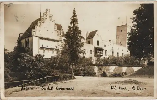 Ansichtskarte Grünwald (Oberbayern) Schloss Grünwald im Isartal 1925