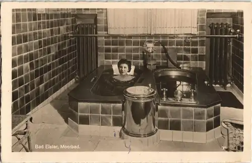 Ansichtskarte Bad Elster Frau im Moorbad - Badewanne 1932