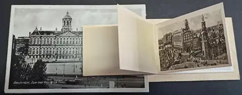 Postkaart Amsterdam Amsterdam Dam met Koninklijk Paleis. 1932 Leporello