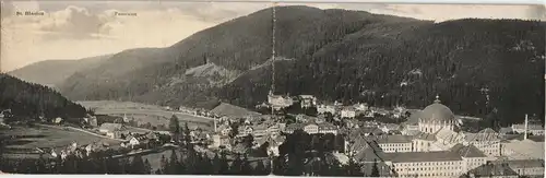 Ansichtskarte St. Blasien Panorama-Ansicht; 2-teilige Klappkarte 1910